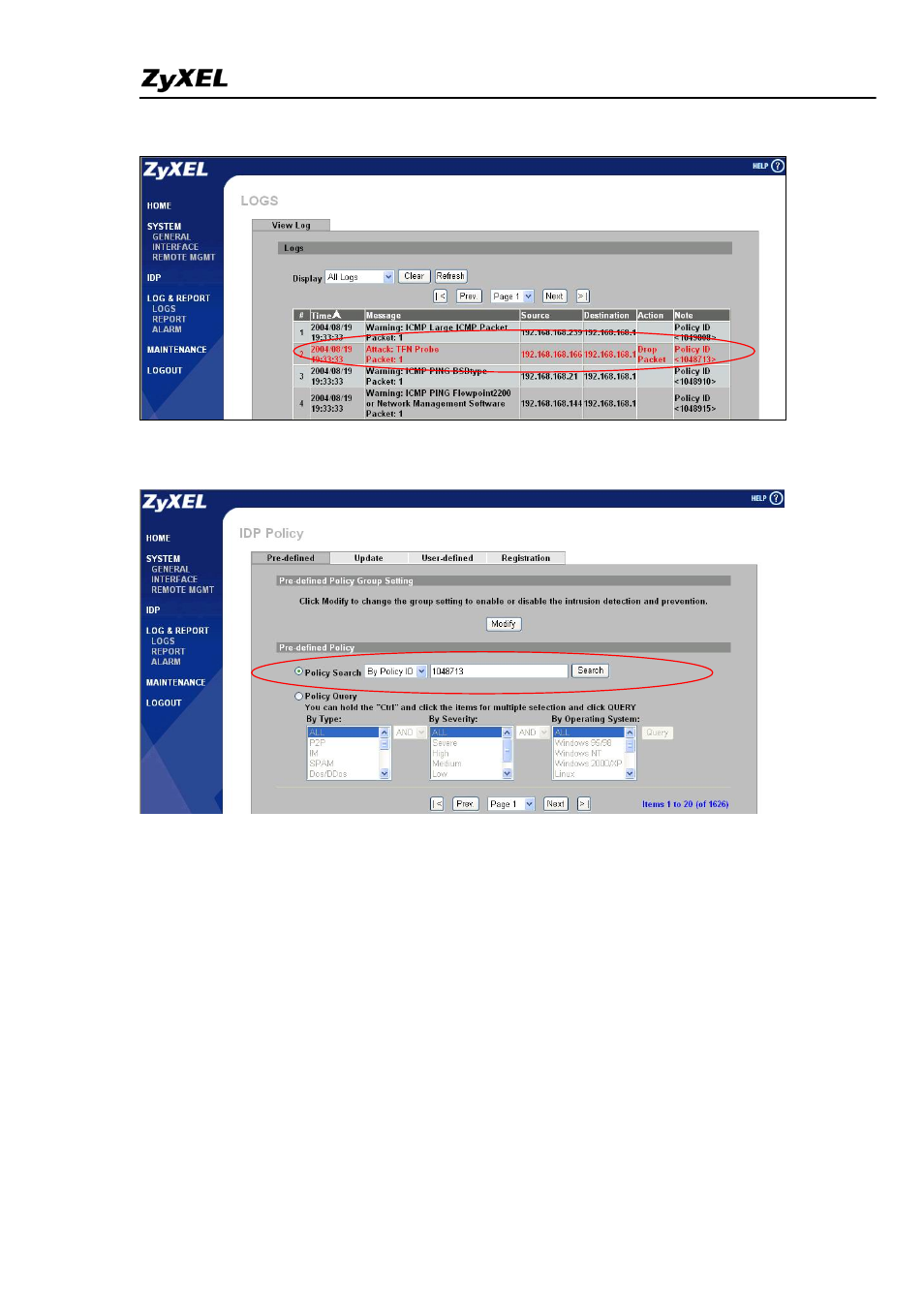 ZyXEL Communications ZYWALL IDP 10 User Manual | Page 37 / 42