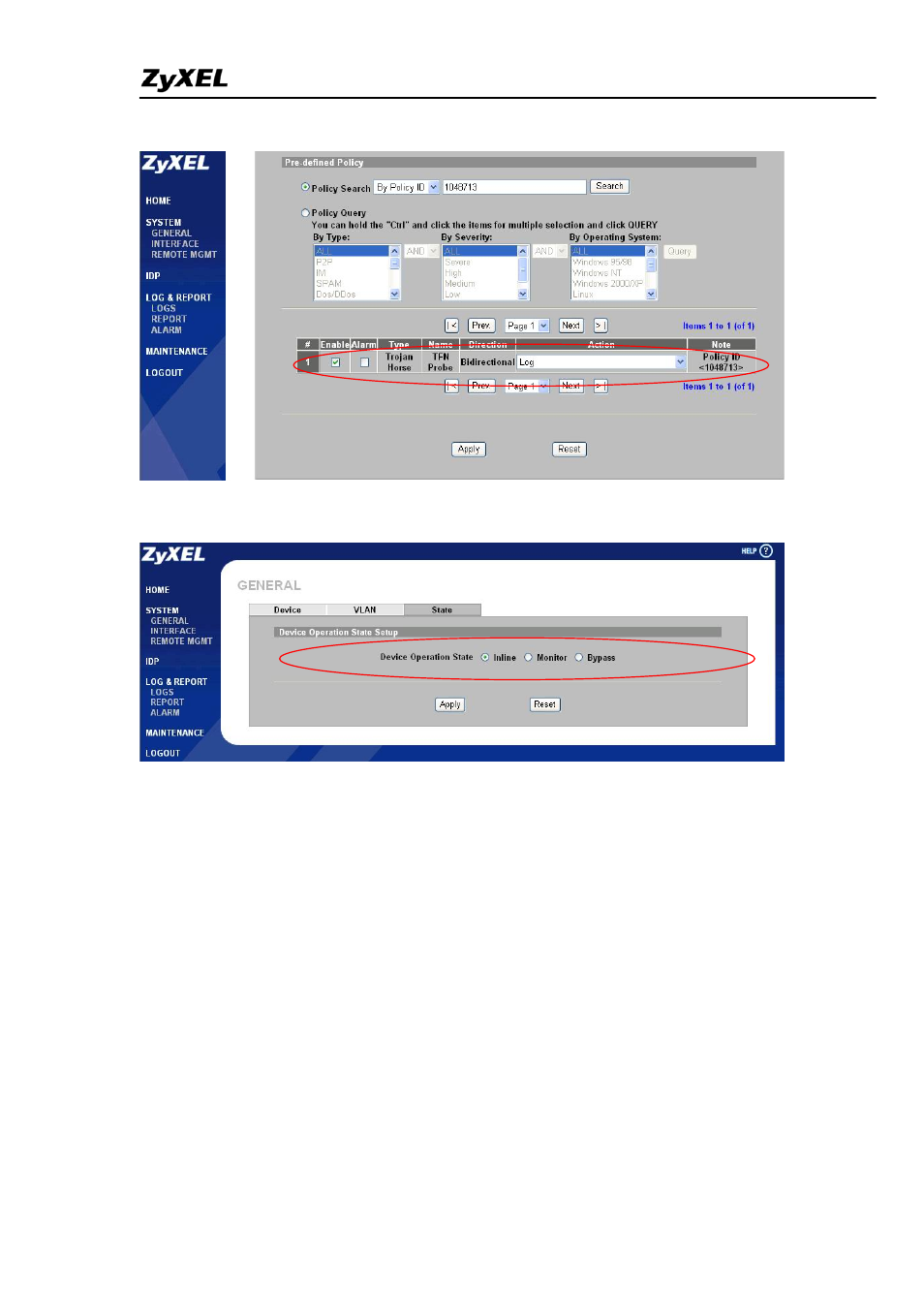 ZyXEL Communications ZYWALL IDP 10 User Manual | Page 38 / 42