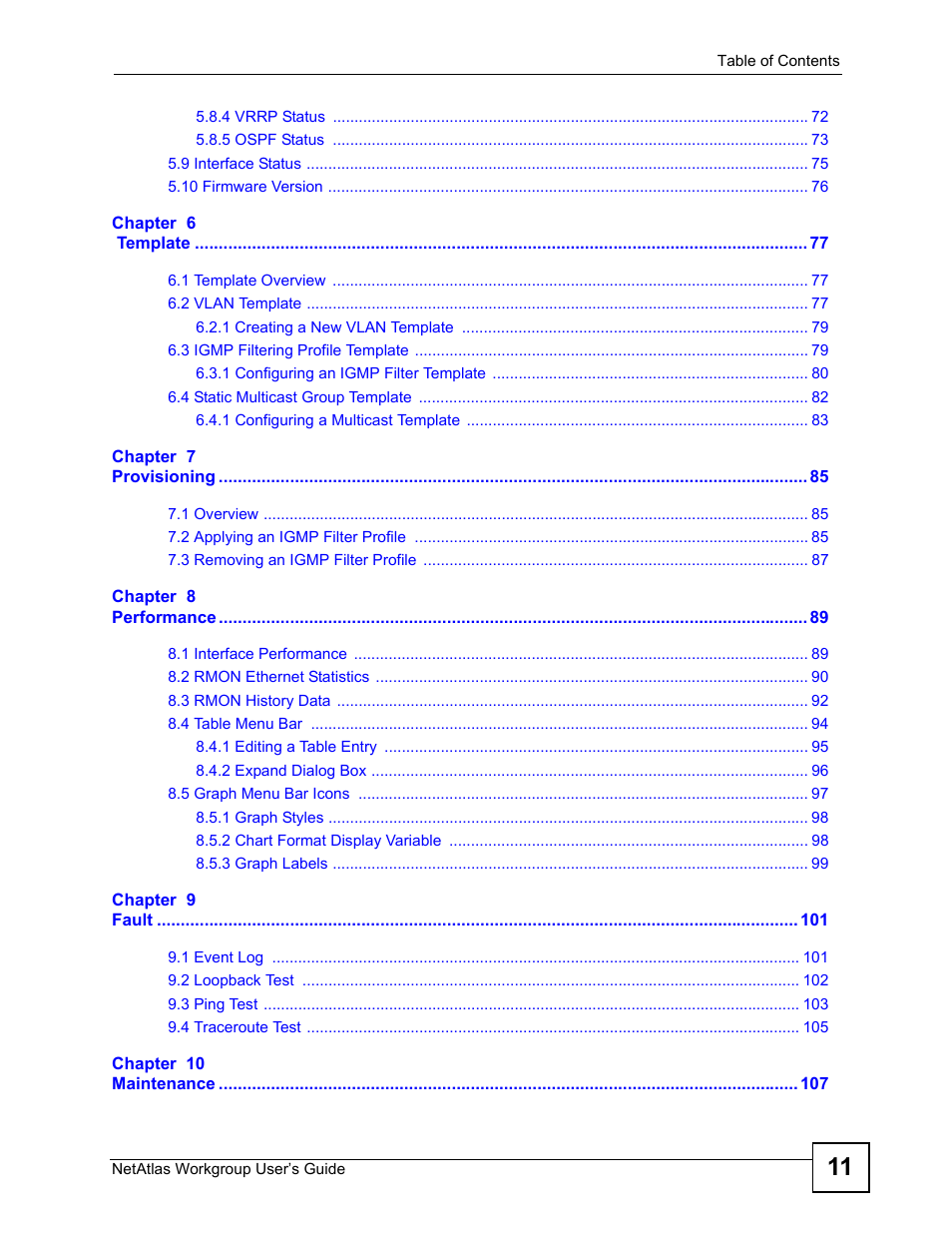 ZyXEL Communications Version 1.03 User Manual | Page 11 / 242