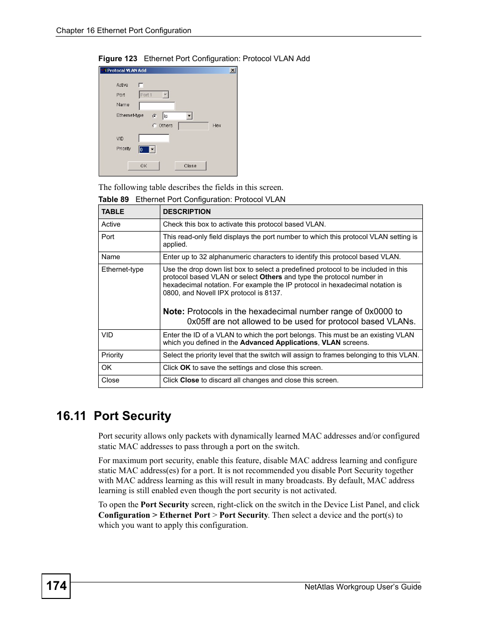 11 port security | ZyXEL Communications Version 1.03 User Manual | Page 174 / 242