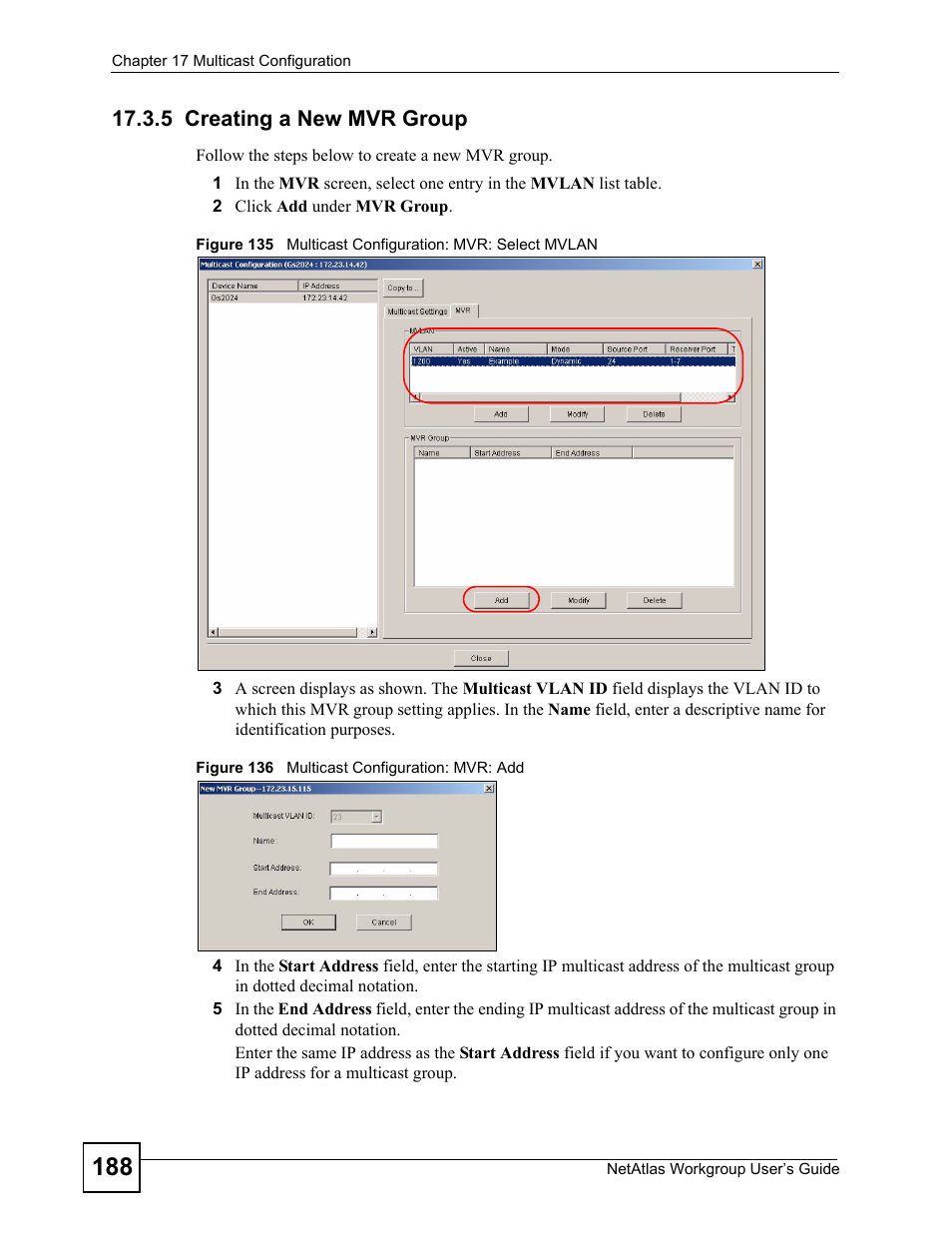 5 creating a new mvr group | ZyXEL Communications Version 1.03 User Manual | Page 188 / 242