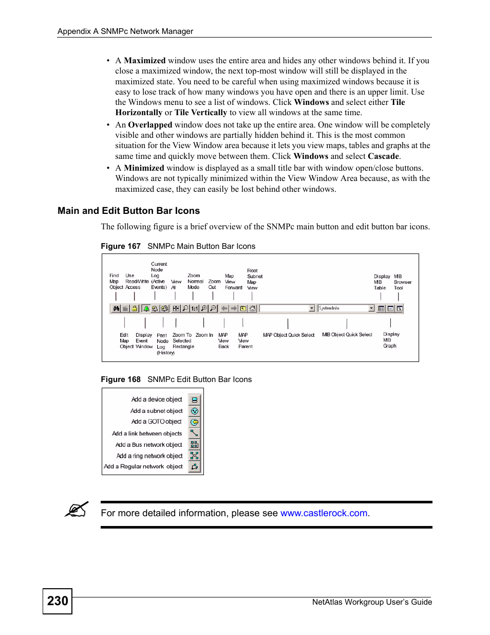 Figure 167 snmpc main button bar icons | ZyXEL Communications Version 1.03 User Manual | Page 230 / 242