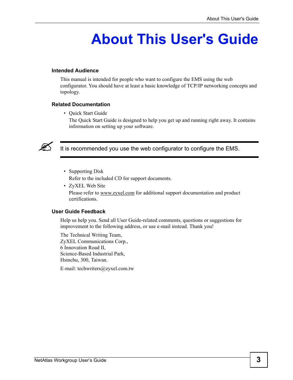 About this user's guide | ZyXEL Communications Version 1.03 User Manual | Page 3 / 242