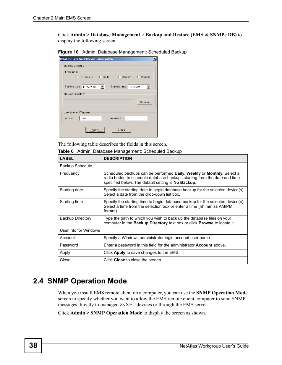 4 snmp operation mode | ZyXEL Communications Version 1.03 User Manual | Page 38 / 242