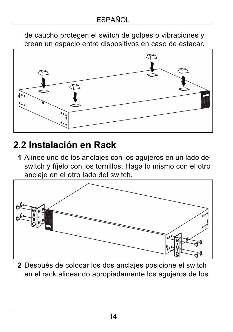 2 instalación en rack | ZyXEL Communications ZyXEL Dimension ES-1552 User Manual | Page 16 / 43