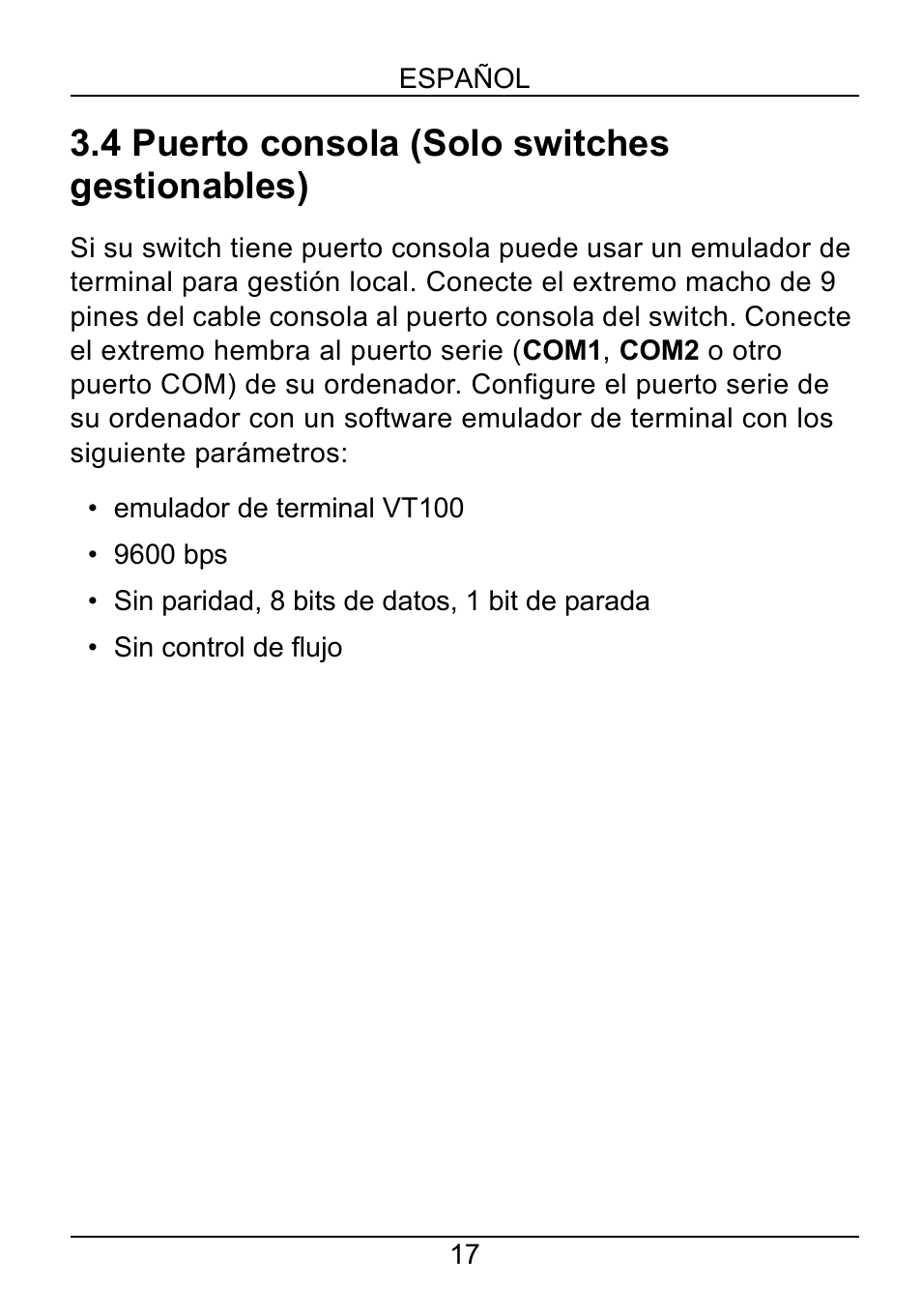 4 puerto consola (solo switches gestionables) | ZyXEL Communications ZyXEL Dimension ES-1552 User Manual | Page 19 / 43