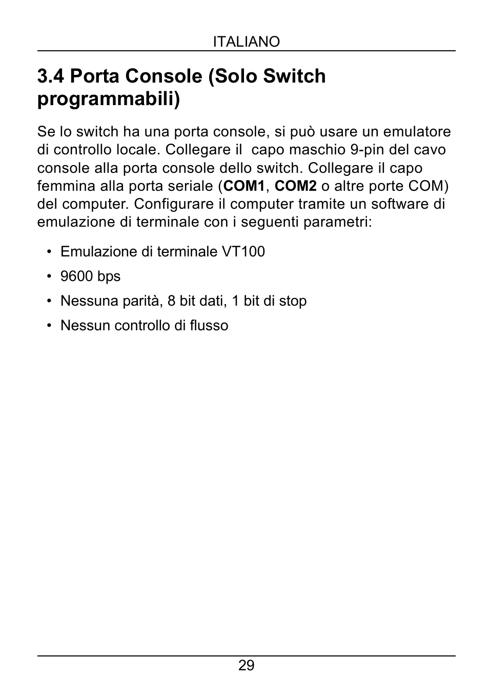 4 porta console (solo switch programmabili) | ZyXEL Communications ZyXEL Dimension ES-1552 User Manual | Page 31 / 43
