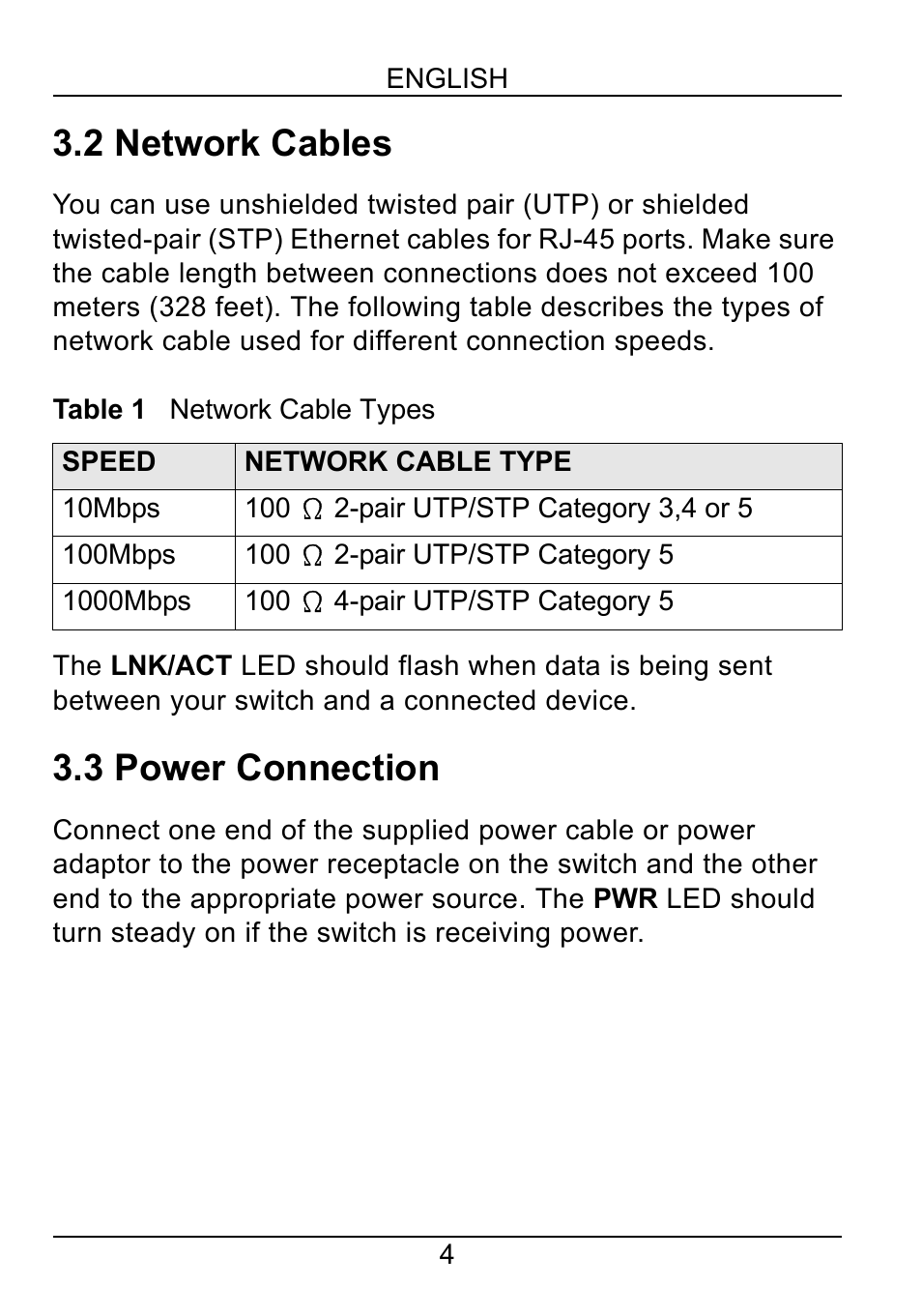 2 network cables, 3 power connection | ZyXEL Communications ZyXEL Dimension ES-1552 User Manual | Page 6 / 43
