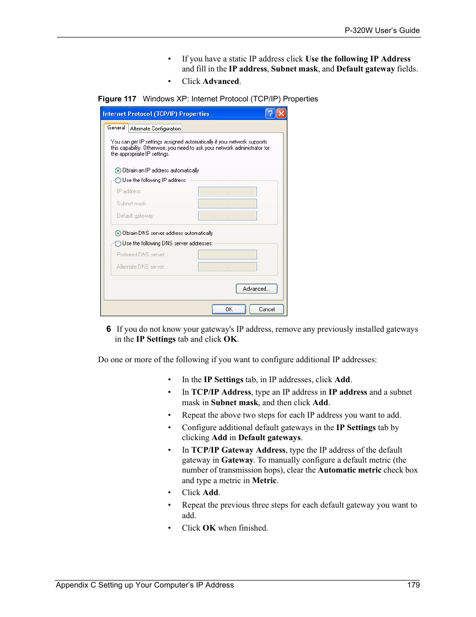 ZyXEL Communications 802.11g Wireless Firewall Router P-320W User Manual | Page 179 / 215