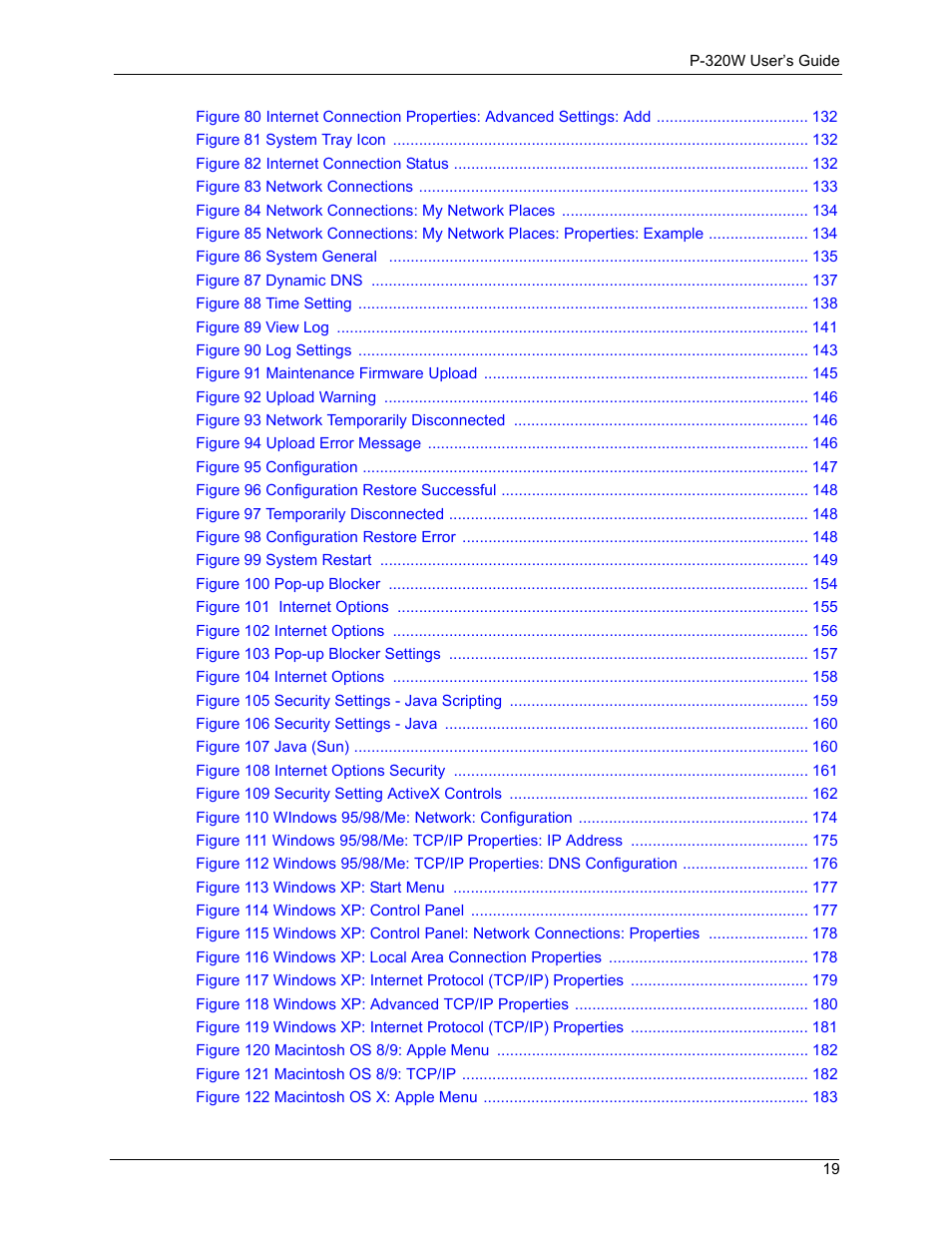 ZyXEL Communications 802.11g Wireless Firewall Router P-320W User Manual | Page 19 / 215