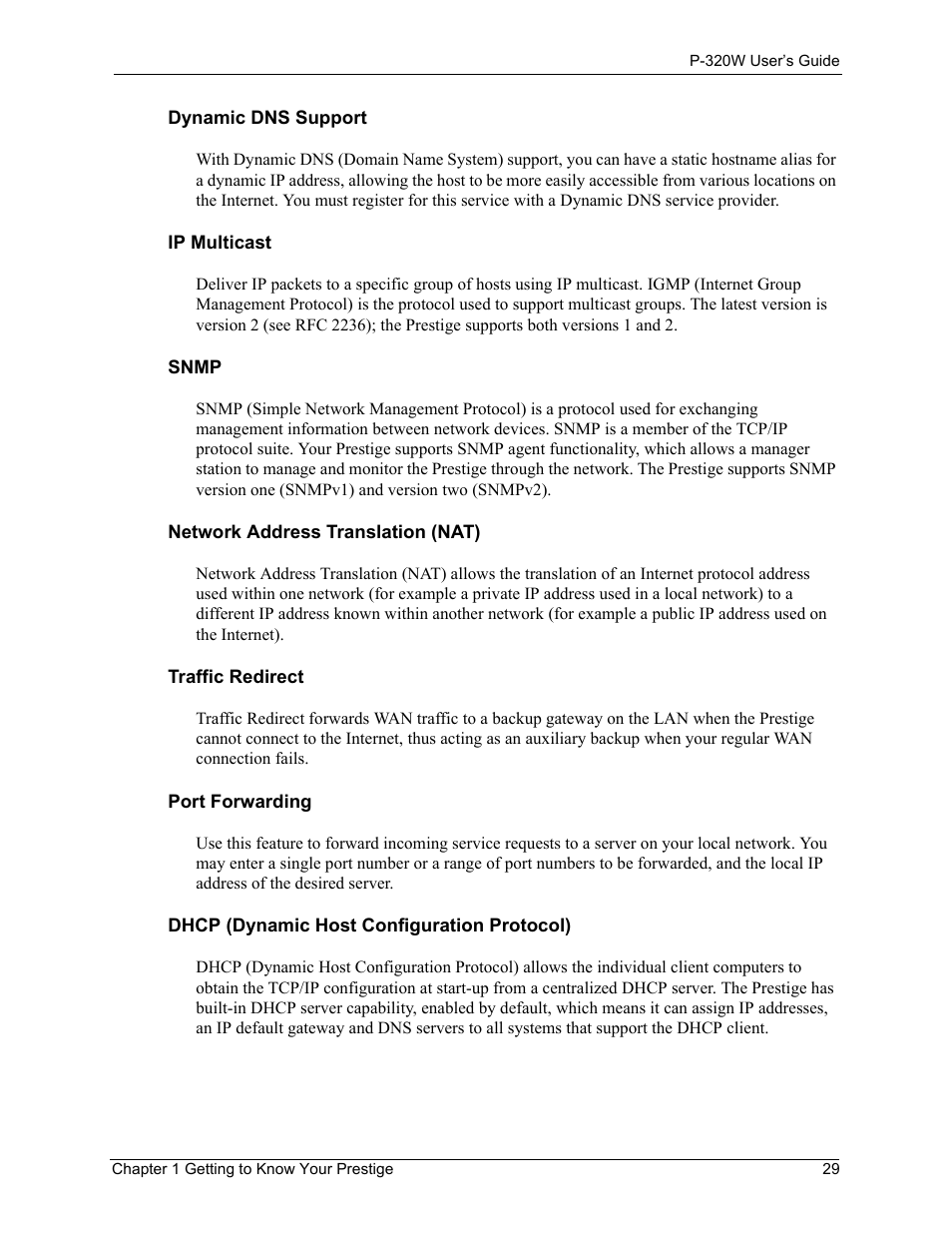 ZyXEL Communications 802.11g Wireless Firewall Router P-320W User Manual | Page 29 / 215