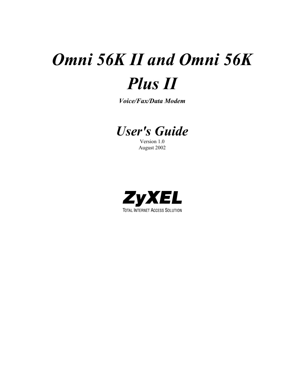 ZyXEL Communications Omni 56K II User Manual | 88 pages