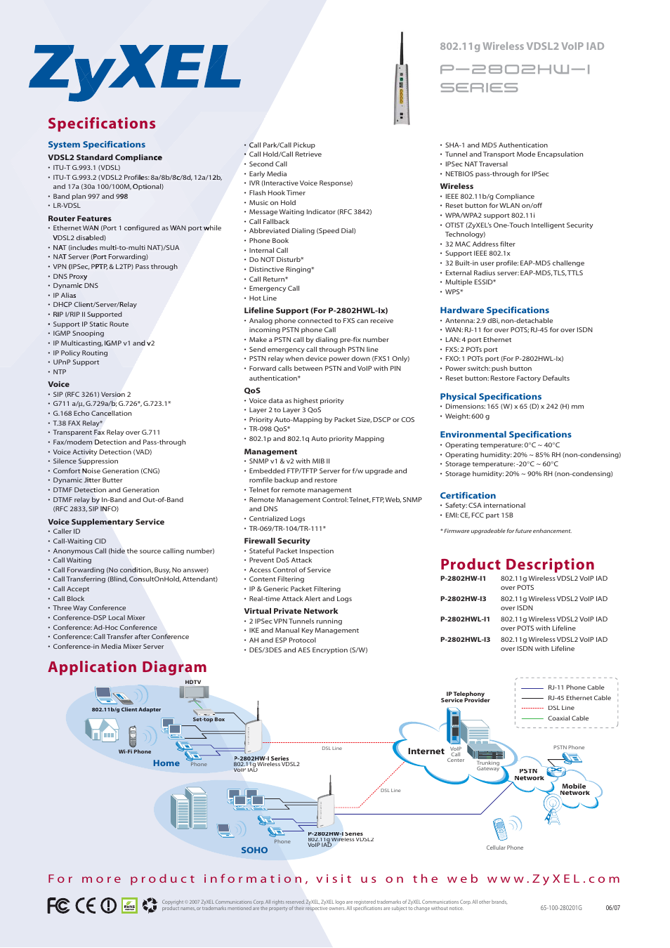 ZyXEL Communications P-2802HW-i User Manual | Page 2 / 2