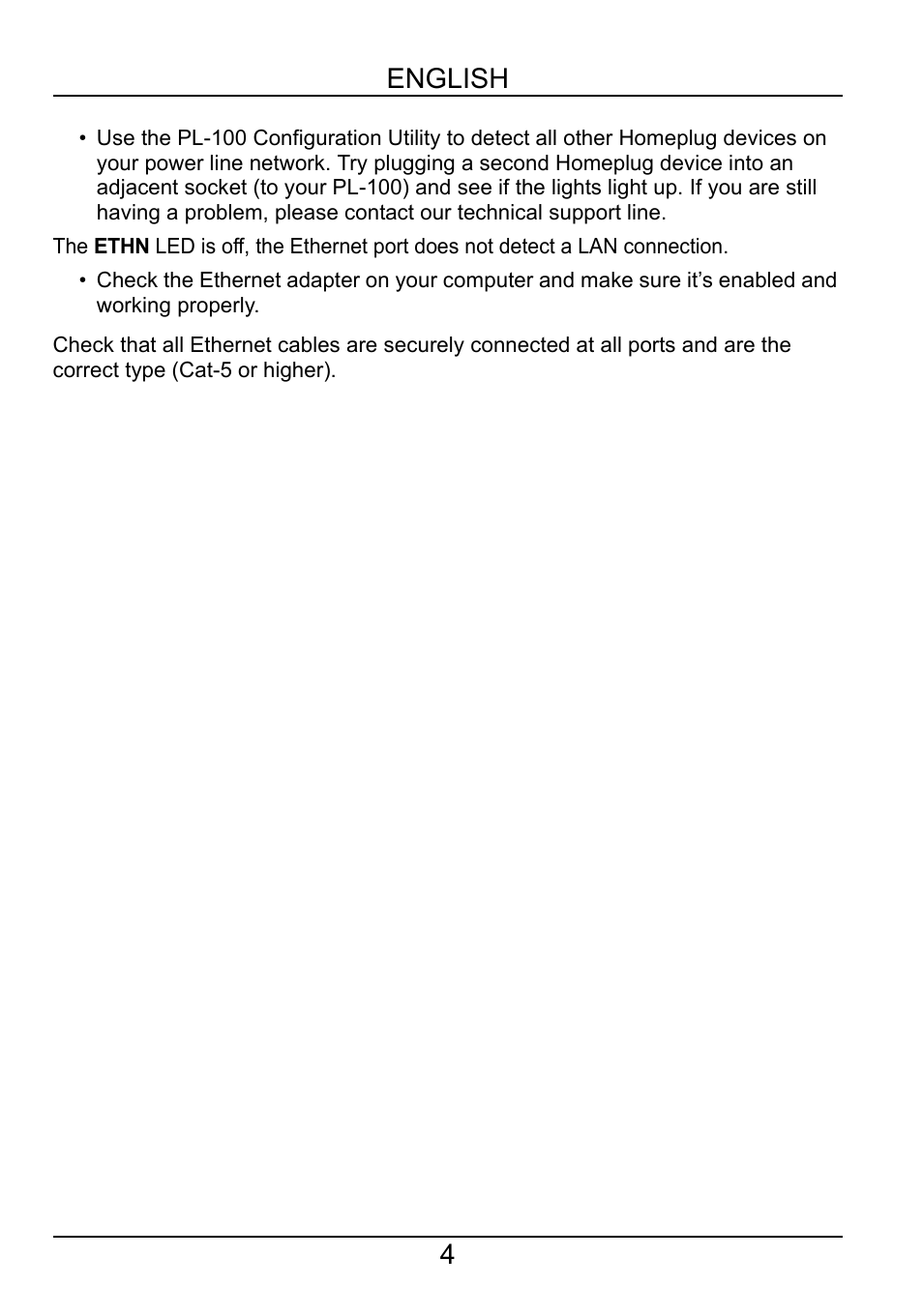 4english | ZyXEL Communications POWERLINE PL-100 User Manual | Page 5 / 33