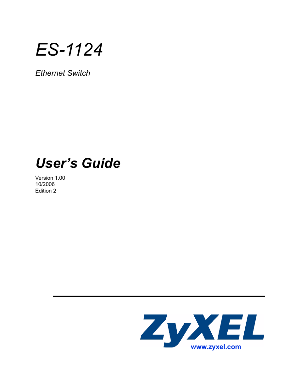 ZyXEL Communications ZyXEL Dimension ES-1124 User Manual | 48 pages