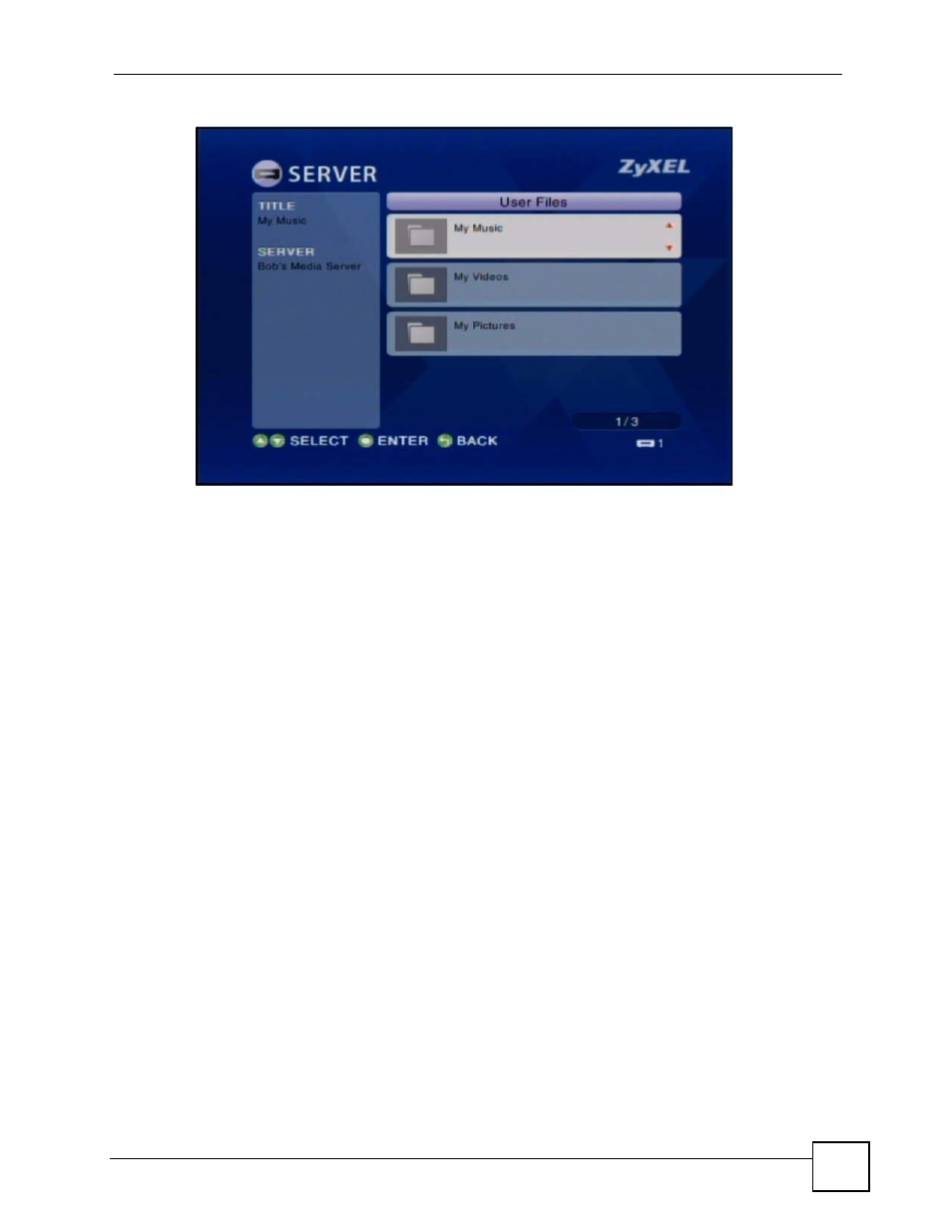 Figure 33 server > user files | ZyXEL Communications HomePlug AV DMA-1100P User Manual | Page 59 / 198