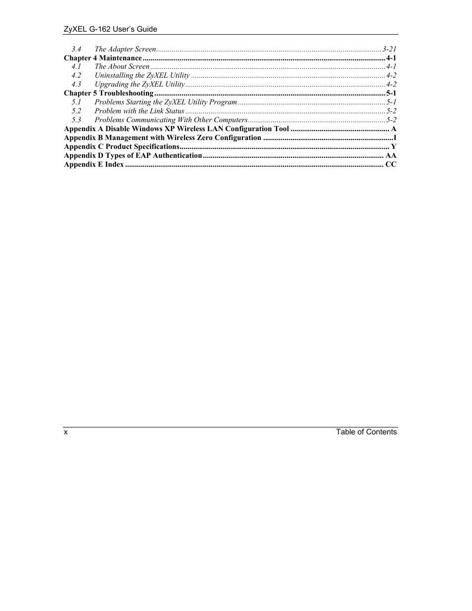 ZyXEL Communications G-162 User Manual | Page 10 / 85
