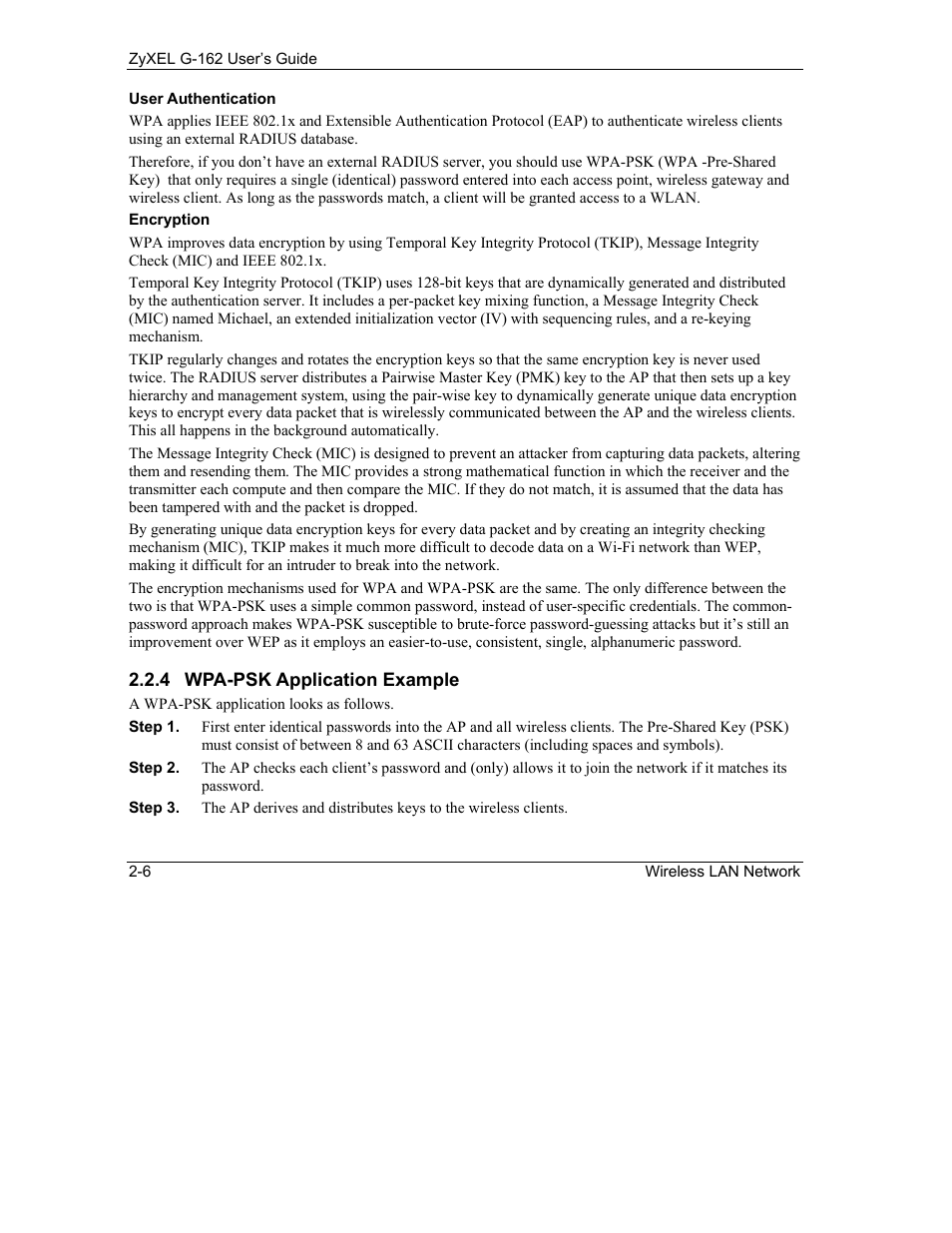 ZyXEL Communications G-162 User Manual | Page 22 / 85