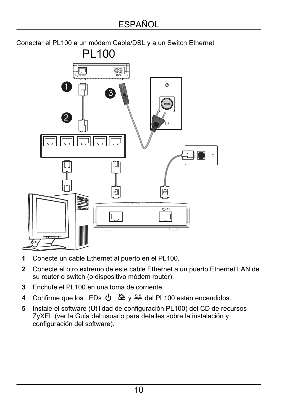 Pl100, Pl-100 | ZyXEL Communications PL-100 User Manual | Page 11 / 33