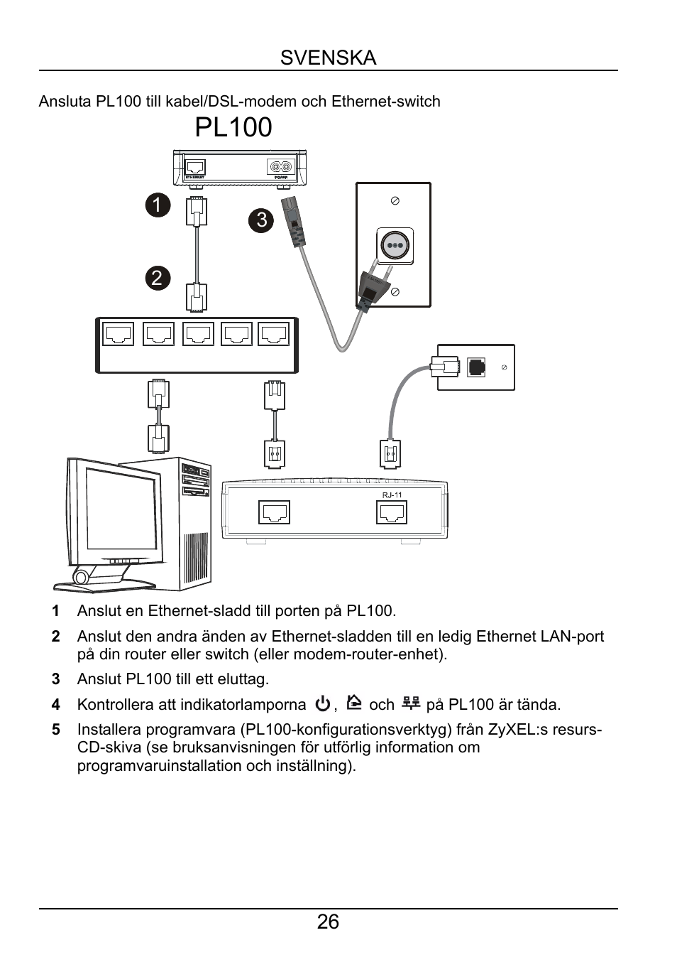 Pl100, Pl-100 | ZyXEL Communications PL-100 User Manual | Page 27 / 33