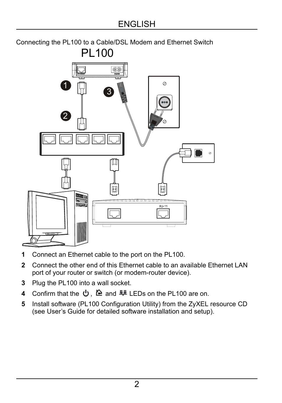 Pl100, Pl-100 | ZyXEL Communications PL-100 User Manual | Page 3 / 33