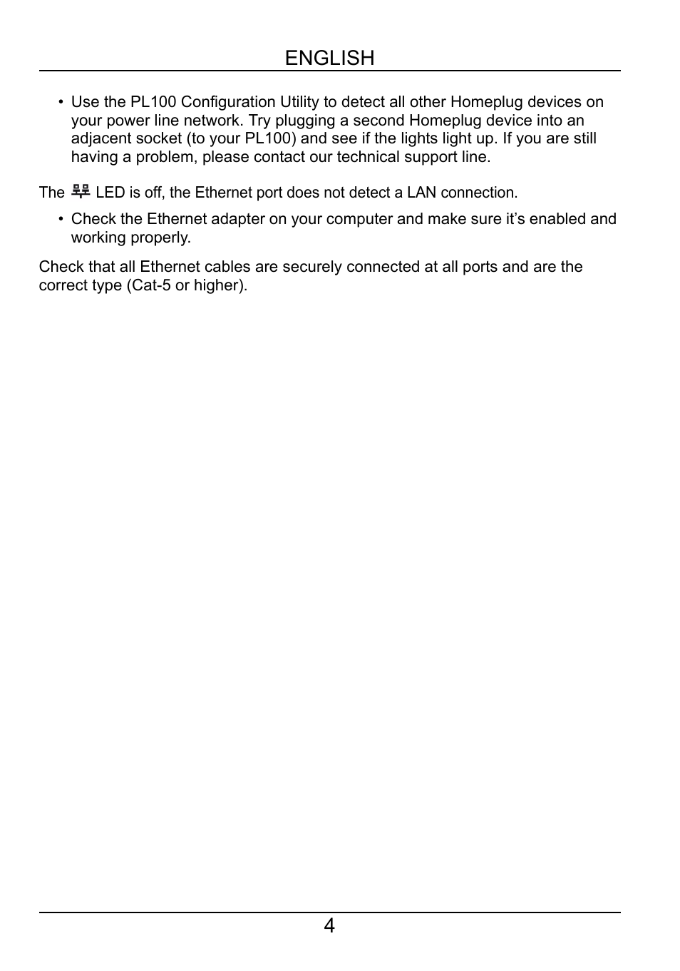 4english | ZyXEL Communications PL-100 User Manual | Page 5 / 33