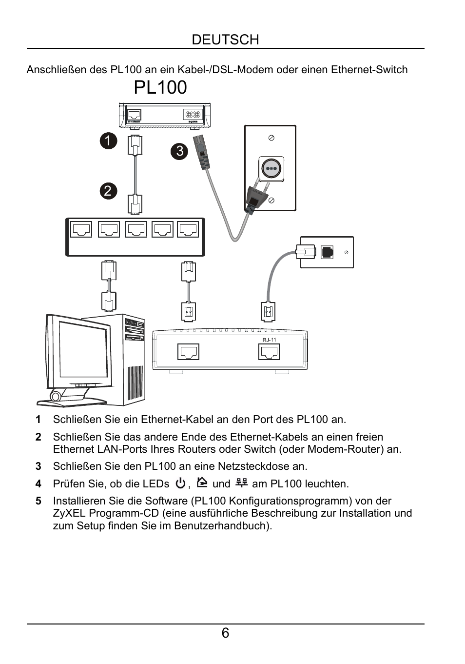 Pl100, Pl-100 | ZyXEL Communications PL-100 User Manual | Page 7 / 33