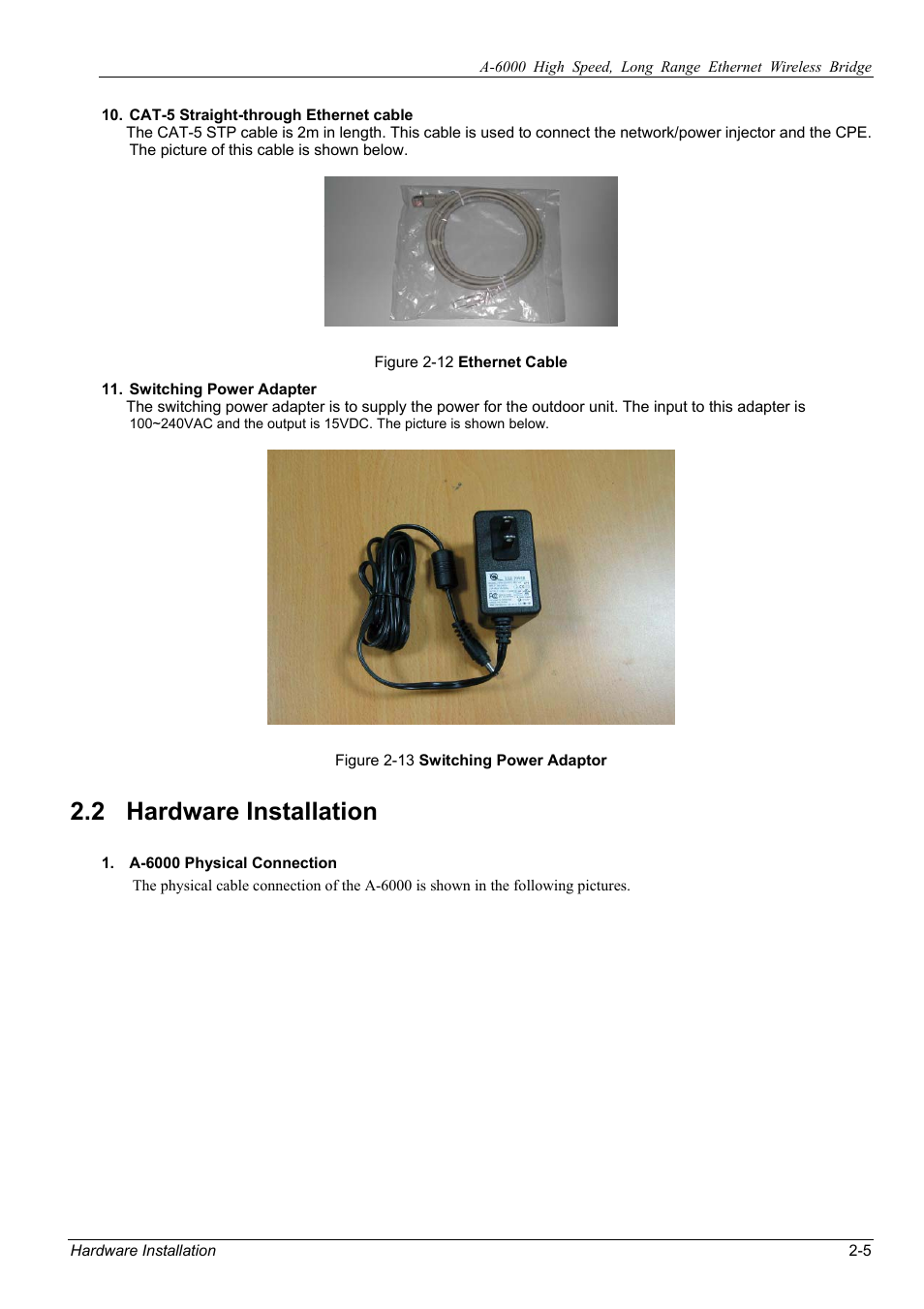 2 hardware installation | ZyXEL Communications ZyXEL ZyAIR A-6000 User Manual | Page 20 / 46