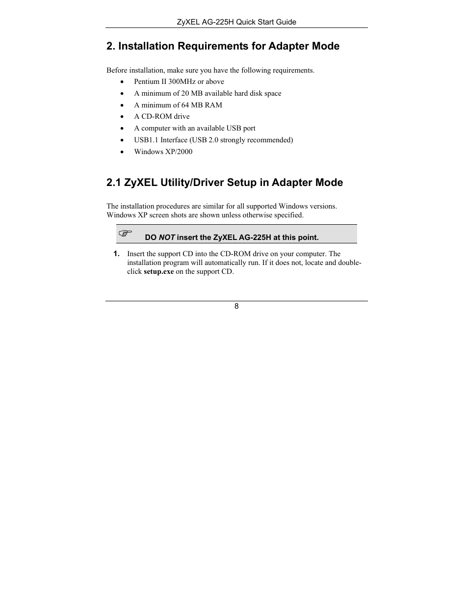 ZyXEL Communications ZyXEL ZyAIR AG-225H User Manual | Page 9 / 14