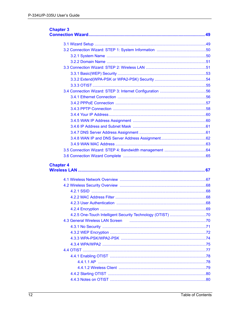 ZyXEL Communications P-334U User Manual | Page 12 / 335