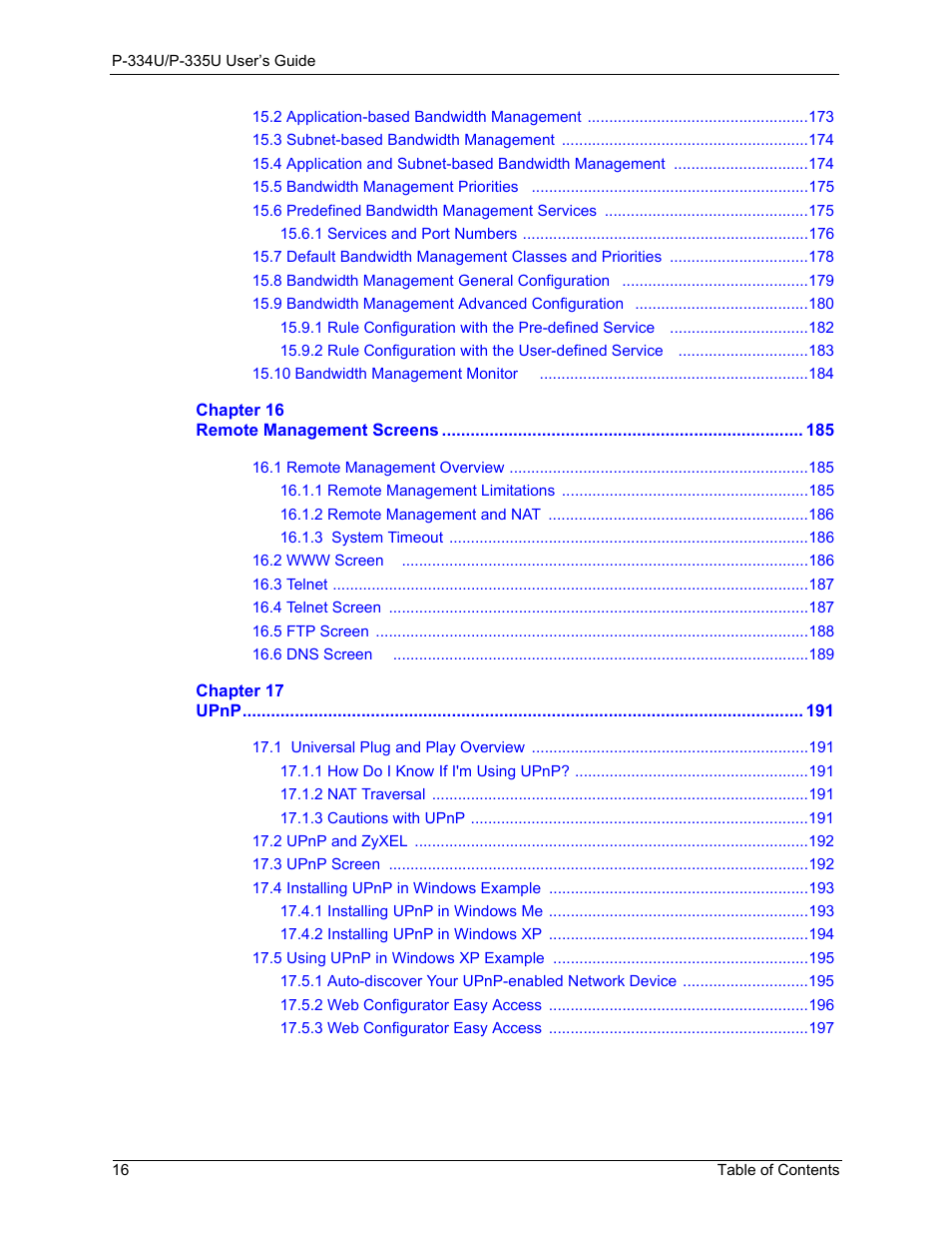 ZyXEL Communications P-334U User Manual | Page 16 / 335