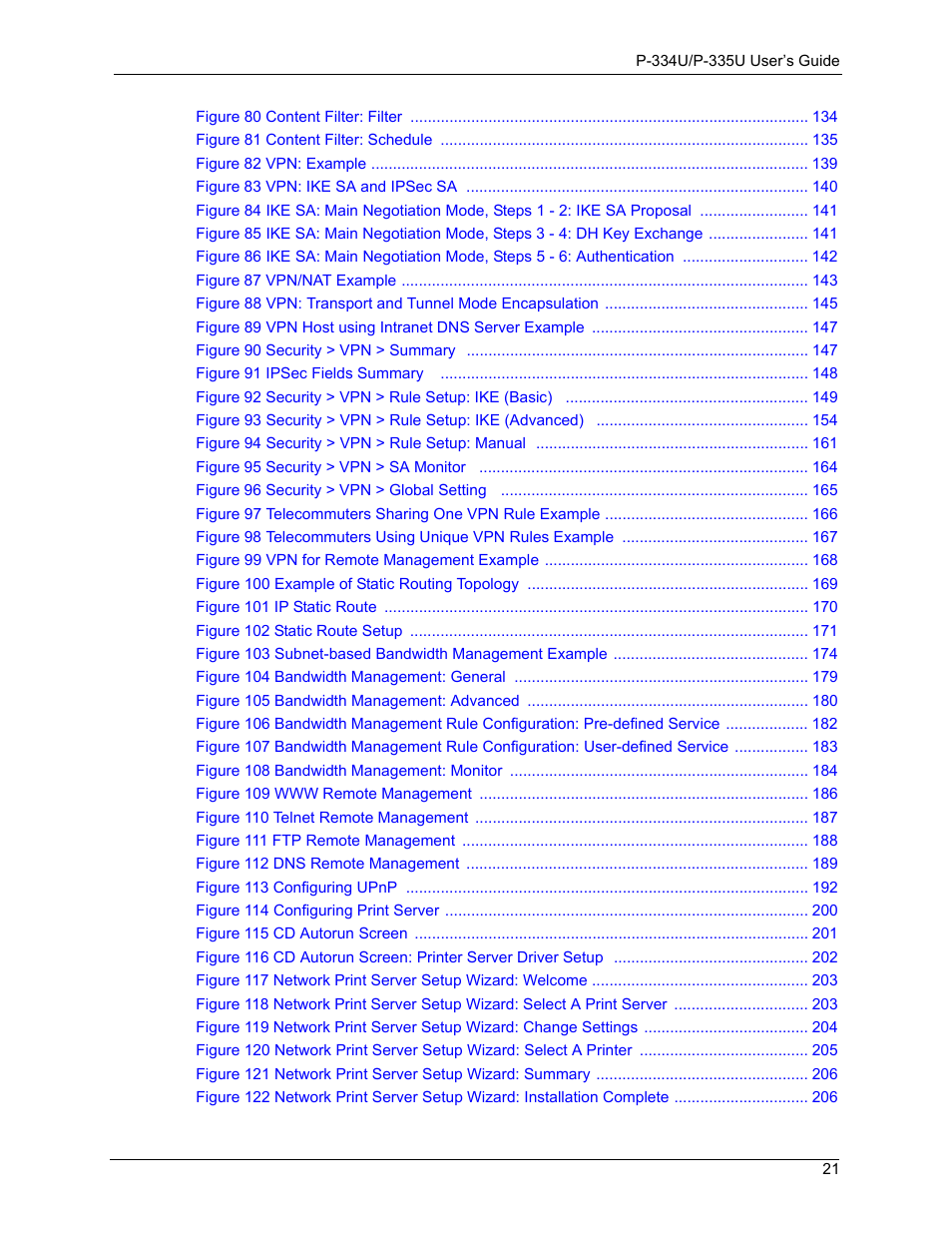 ZyXEL Communications P-334U User Manual | Page 21 / 335