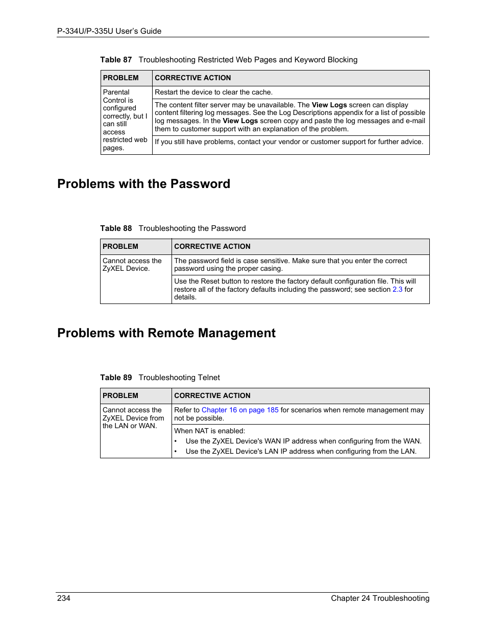 ZyXEL Communications P-334U User Manual | Page 234 / 335