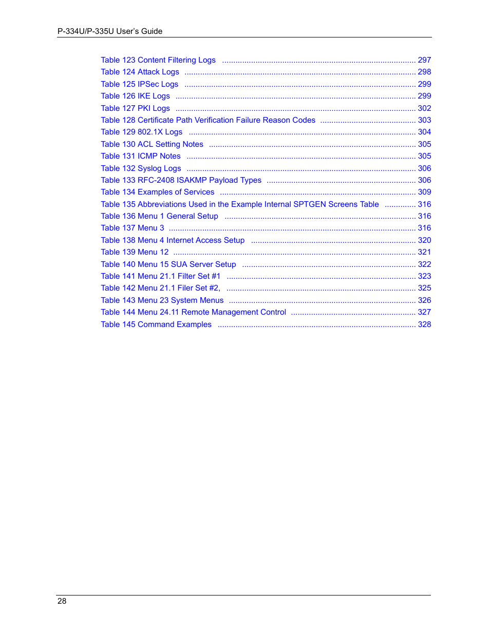 ZyXEL Communications P-334U User Manual | Page 28 / 335