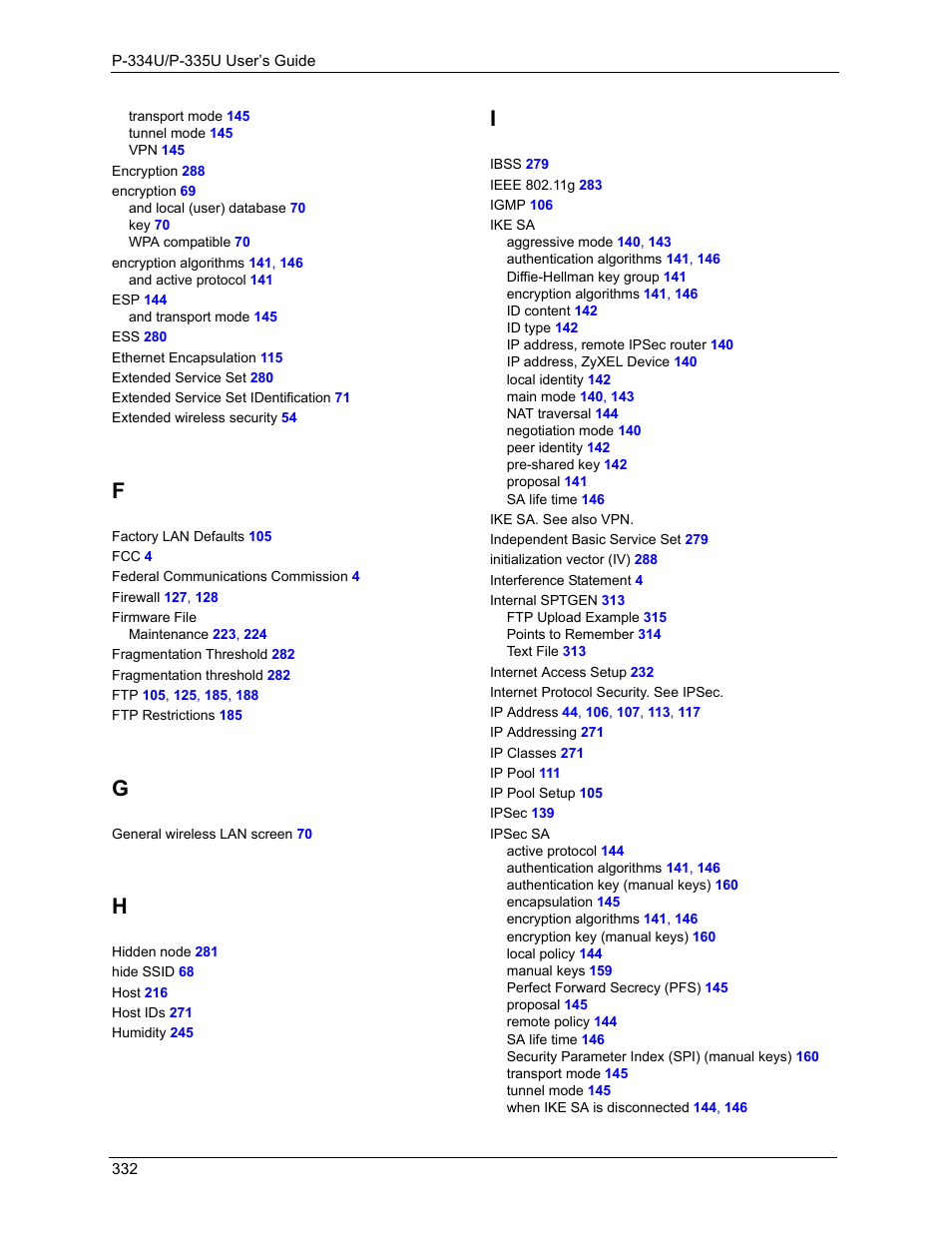 ZyXEL Communications P-334U User Manual | Page 332 / 335