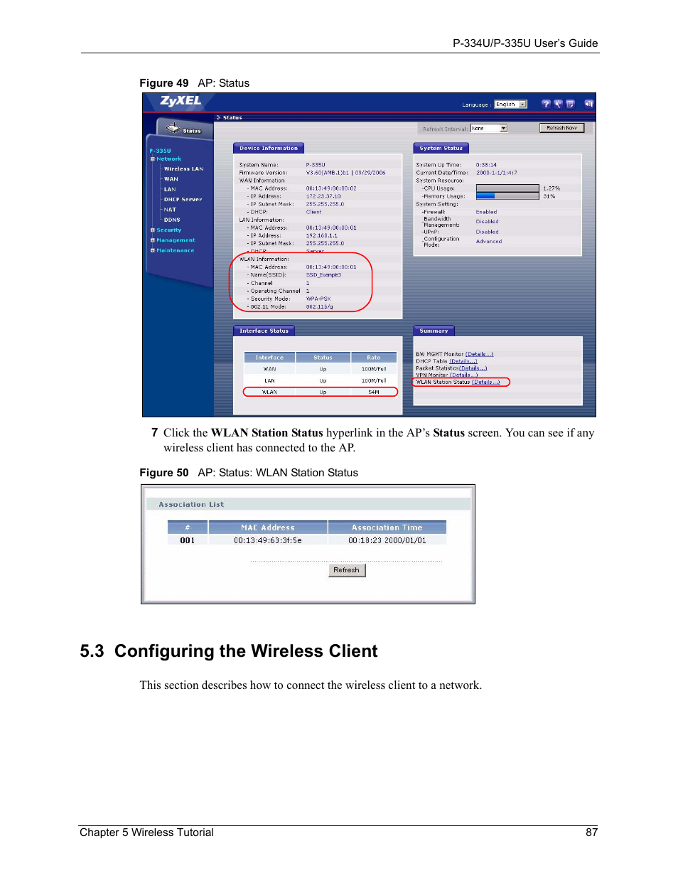 3 configuring the wireless client | ZyXEL Communications P-334U User Manual | Page 87 / 335