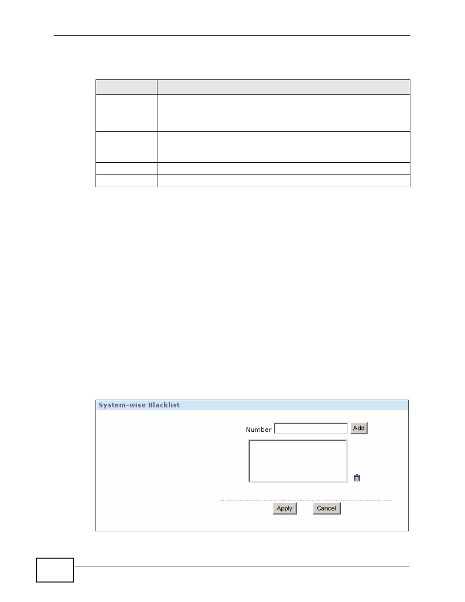 1 the call blacklist screen, Figure 61 call block > black list, Table 27 server > call block | ZyXEL Communications IP PBX X6004 User Manual | Page 158 / 592