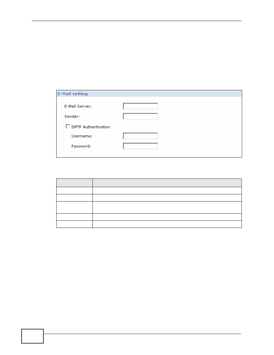 9 the e-mail screen, Figure 63 server > e-mail, Table 30 server > e-mail | ZyXEL Communications IP PBX X6004 User Manual | Page 162 / 592