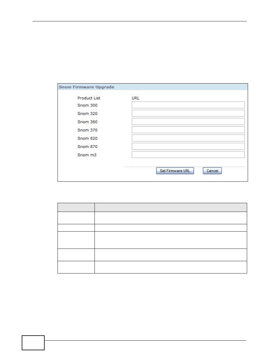 5 snom firmware upgrade, Table 39 snom firmware upgrade | ZyXEL Communications IP PBX X6004 User Manual | Page 180 / 592