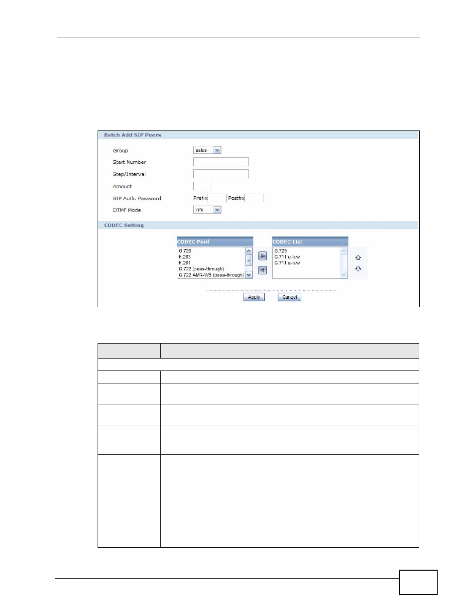 1 the batch add screen, Figure 98 batch add sip extensions, Table 54 batch add sip extensions | ZyXEL Communications IP PBX X6004 User Manual | Page 221 / 592