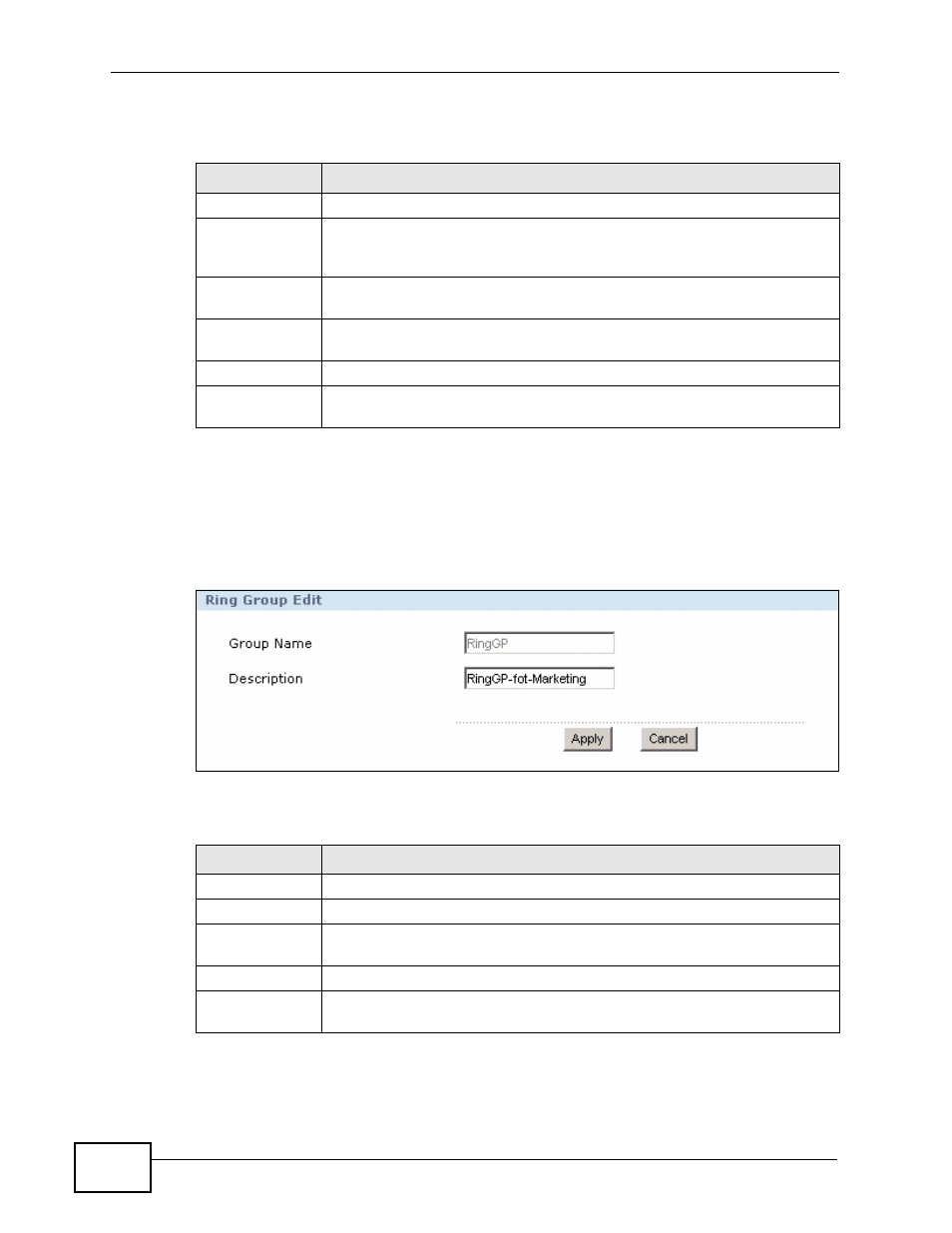 2 the edit ring group screen, Figure 118 ring group > edit, Table 72 ring group > add | Table 73 ring group > edit | ZyXEL Communications IP PBX X6004 User Manual | Page 250 / 592