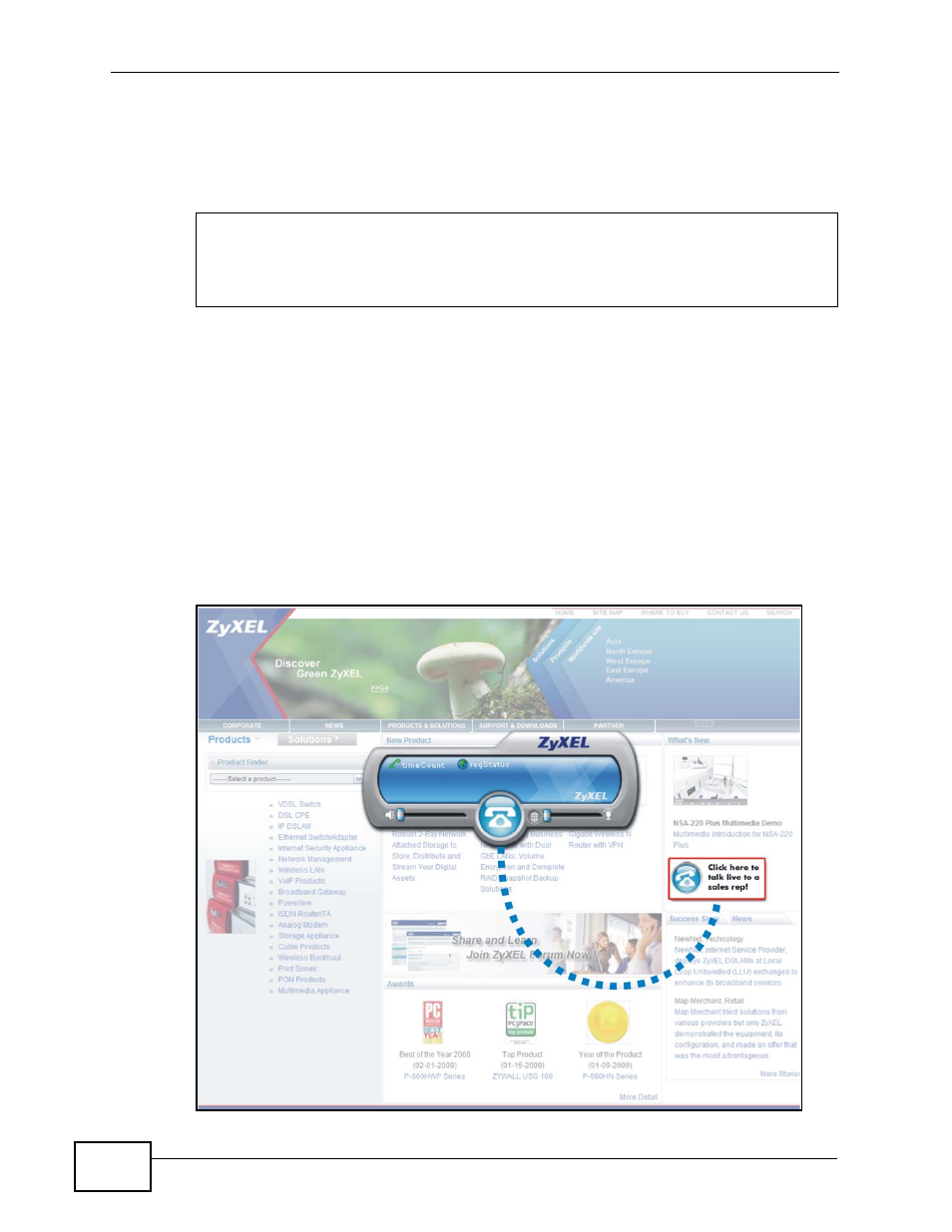1 sample html for a click-to-talk extension | ZyXEL Communications IP PBX X6004 User Manual | Page 266 / 592