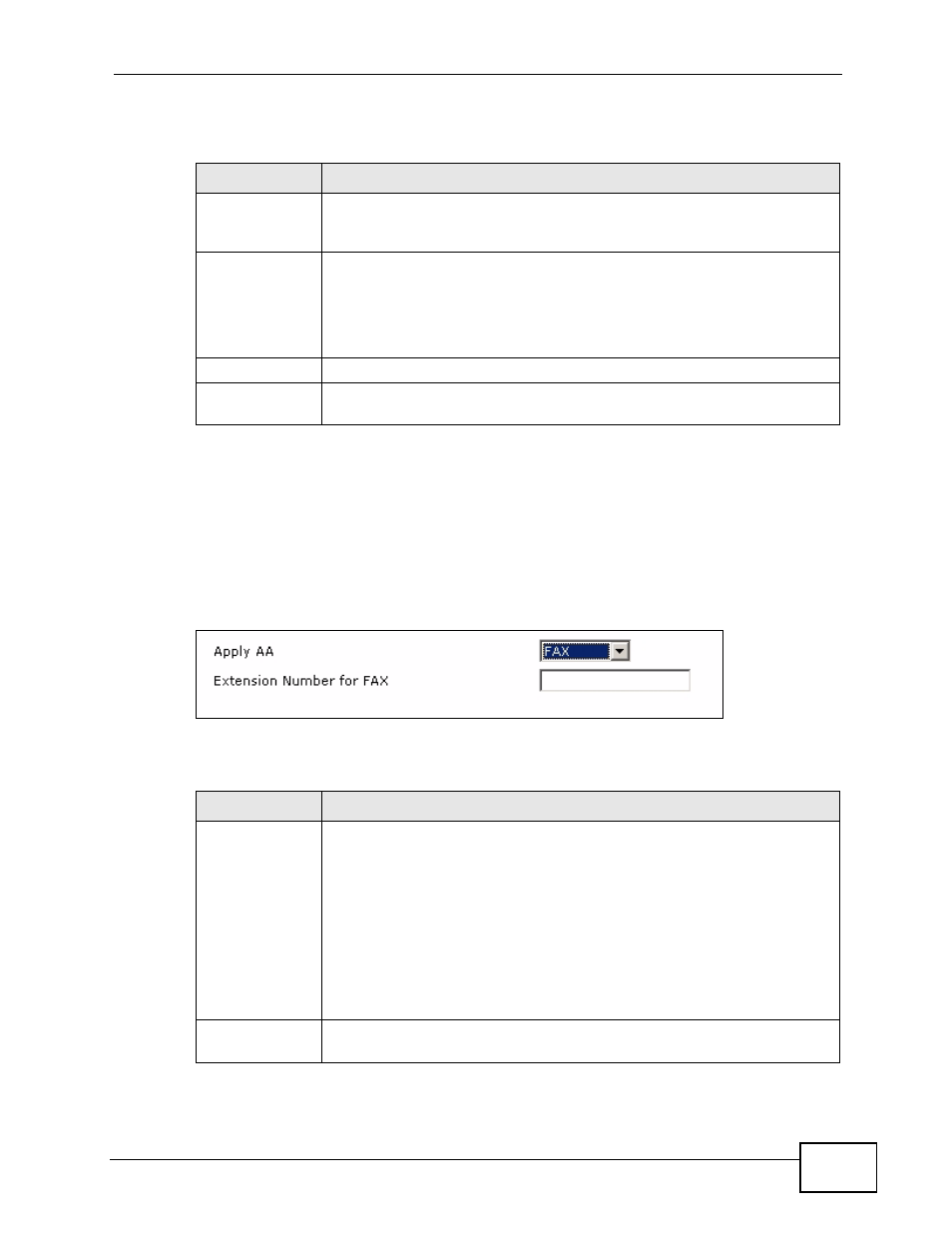 3 auto-attendant for incoming analog calls, Figure 144 aa for fxo trunks, Table 88 configure an fxo trunk | Table 89 aa for fxo trunks | ZyXEL Communications IP PBX X6004 User Manual | Page 281 / 592