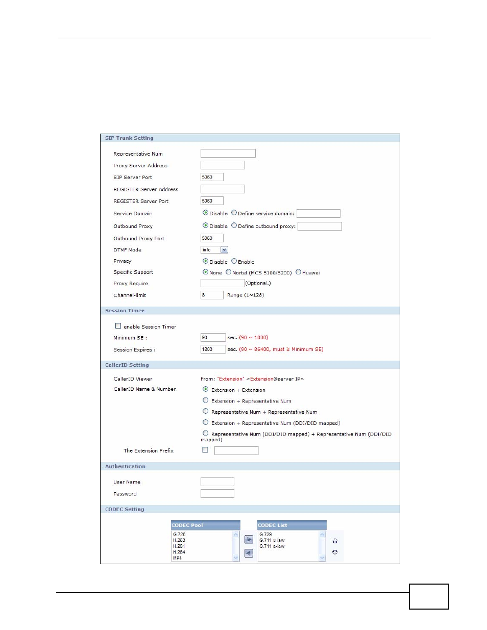 1 configure a sip trunk, Figure 156 configure a sip trunk | ZyXEL Communications IP PBX X6004 User Manual | Page 293 / 592