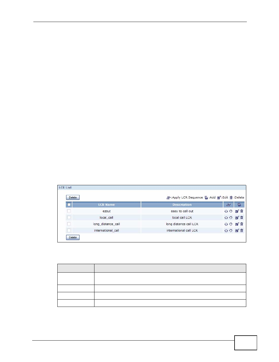 3 before you begin, 2 lcr list, Figure 179 outbound line management > lcr | Table 108 outbound line management > lcr | ZyXEL Communications IP PBX X6004 User Manual | Page 325 / 592