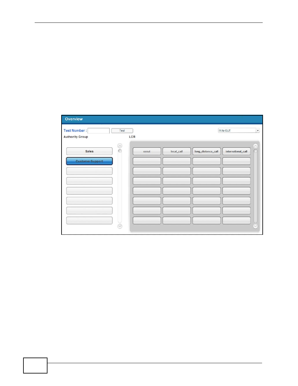 1 the overview screen, Figure 190 the overview screen | ZyXEL Communications IP PBX X6004 User Manual | Page 338 / 592