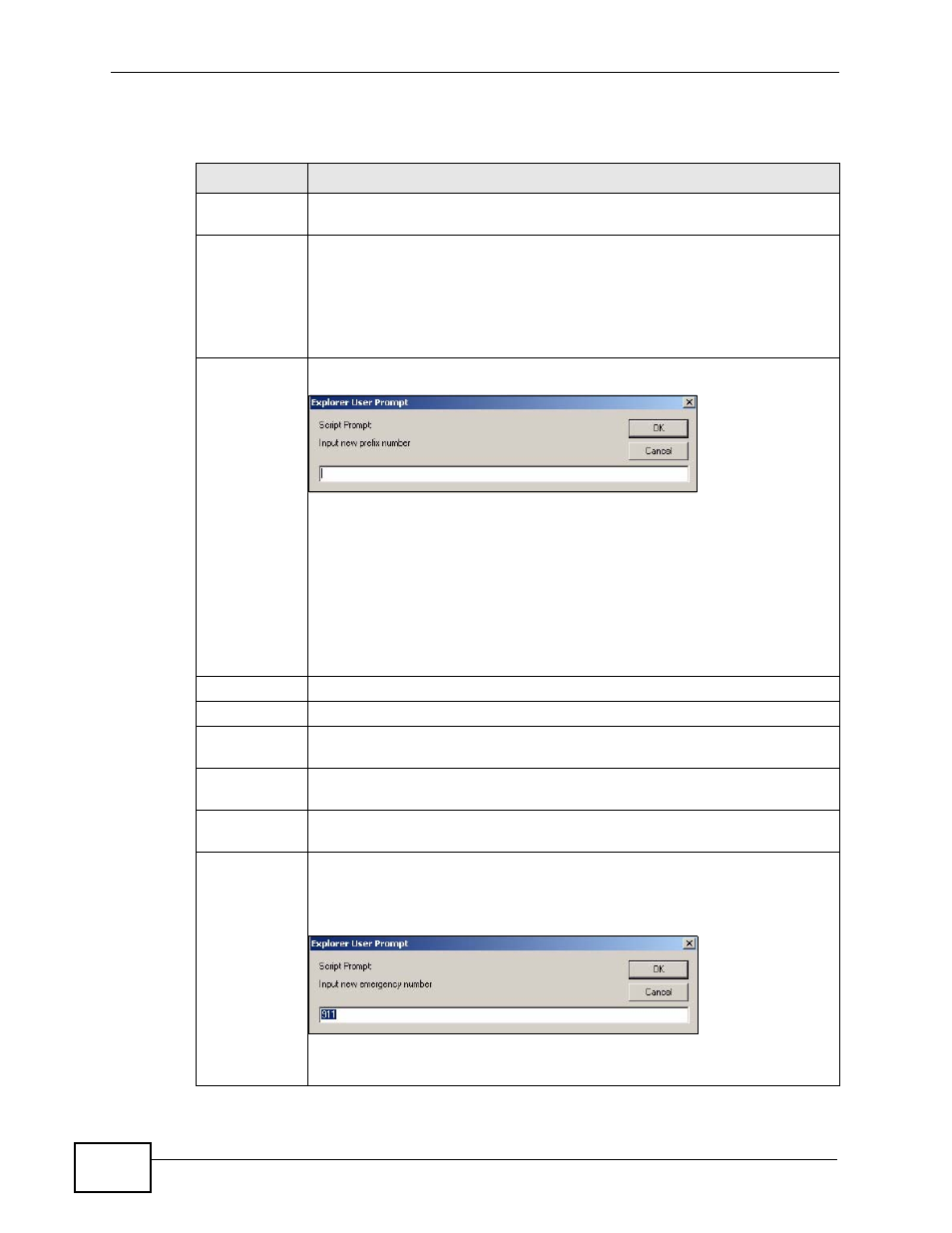 Table 114 call services > call emergency | ZyXEL Communications IP PBX X6004 User Manual | Page 344 / 592
