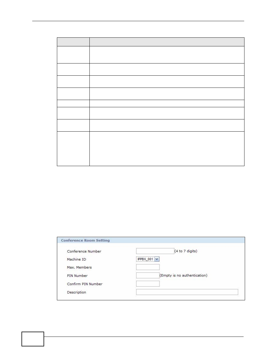 2 the conference calling edit and add screen, Figure 194 conference room add | ZyXEL Communications IP PBX X6004 User Manual | Page 346 / 592