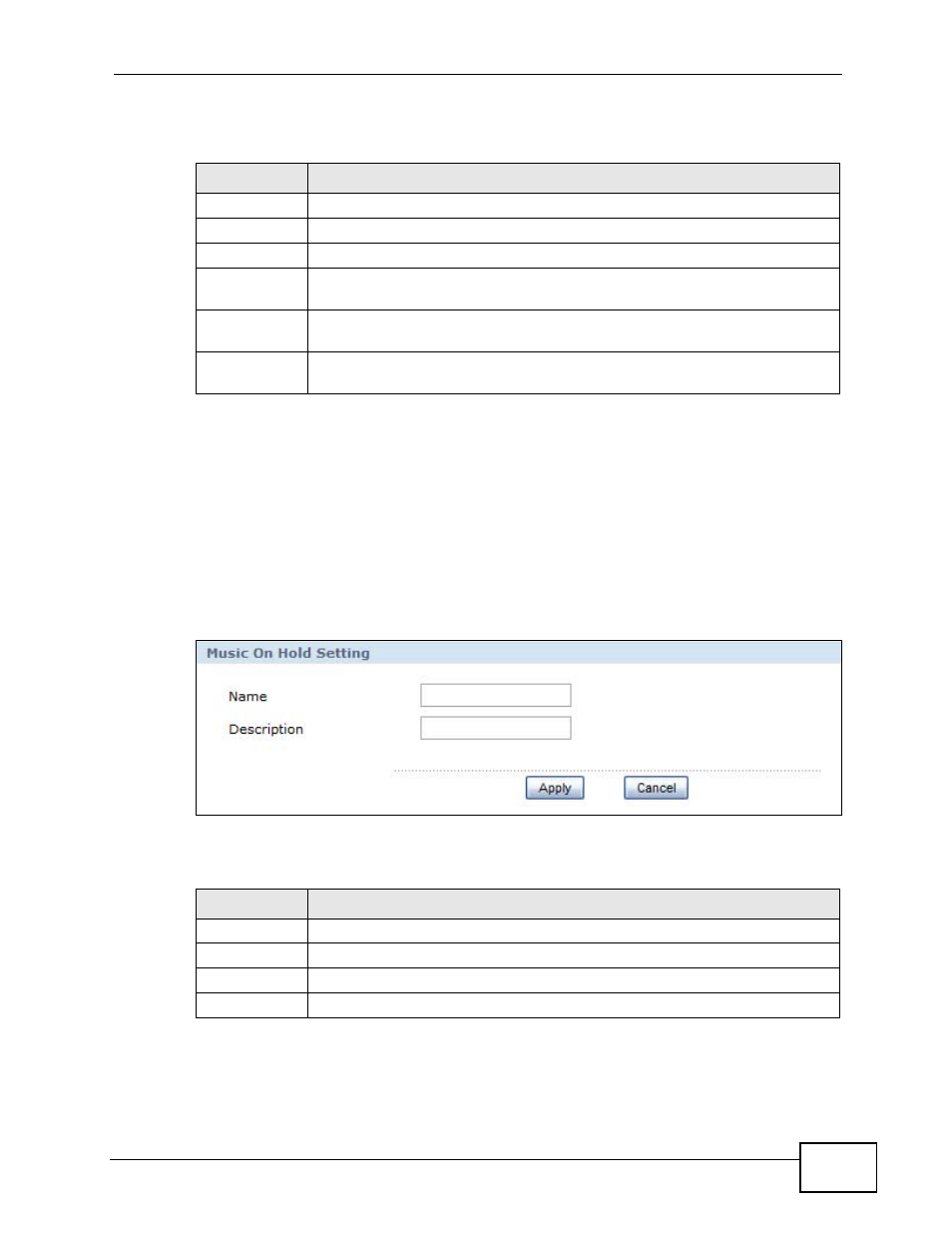 3 add or edit a music on hold profile, Figure 197 add a music on hold profile, Table 119 custom music on hold | Table 120 add a music on hold profile | ZyXEL Communications IP PBX X6004 User Manual | Page 349 / 592