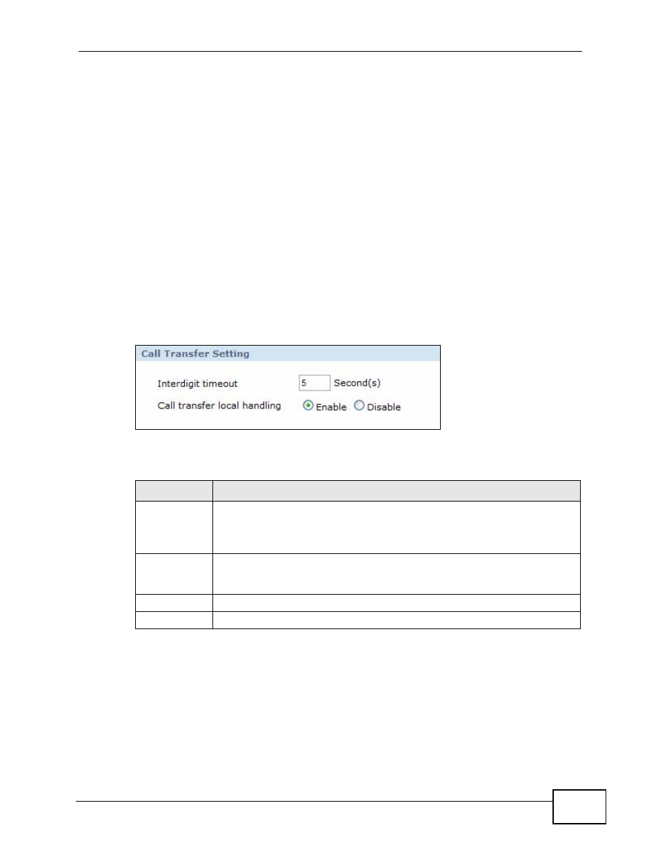 9 the call transfer screen, 1 configuring the call transfer screen, Figure 208 call transfer settings | Table 129 call transfer settings, Organization. see | ZyXEL Communications IP PBX X6004 User Manual | Page 359 / 592